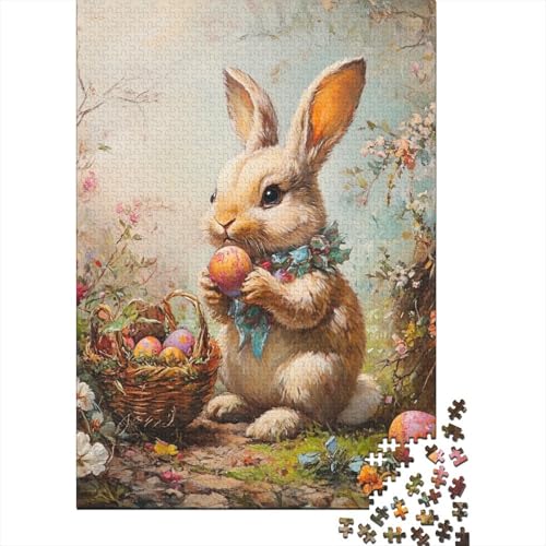 Niedliches Osterhäschen-Puzzle für Erwachsene, Lernspiel, Cooles Puzzle für Erwachsene und Kinder, 1000 Teile (75 x 50 cm) von LMYmoney