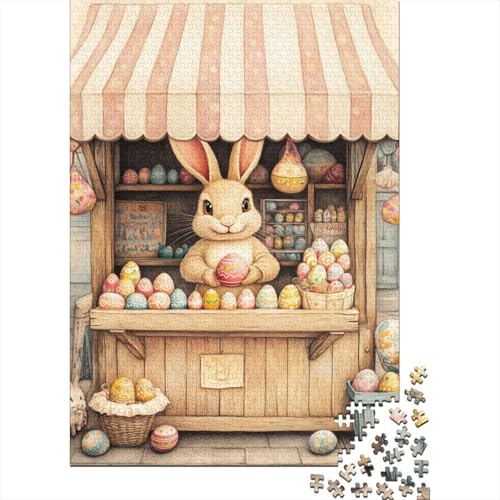 Niedliches Osterhäschen-Puzzle für Erwachsene ab 18 Jahren. Lernspiele für Herren, Puzzle für Erwachsene, für Jungen oder Mädchen, 1000 Teile (75 x 50 cm) von LMYmoney