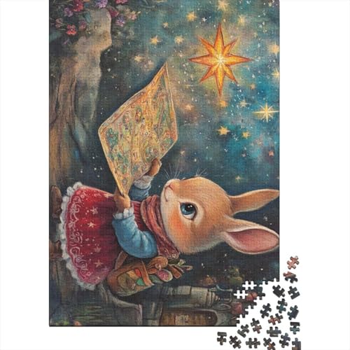 Niedliches Osterhäschen-Puzzle mit 1000 Teilen, anpassbare Bilder, Puzzle für Herren, Erwachsene und Teenager, 1000 Teile (75 x 50 cm) von LMYmoney
