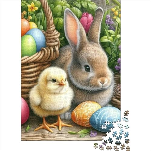 Niedliches Osterhäschen-Puzzle mit 1000 Teilen, freundliche Materialien, ungewöhnliche Puzzles für Frauen und Männer, 1000 Teile (75 x 50 cm) von LMYmoney