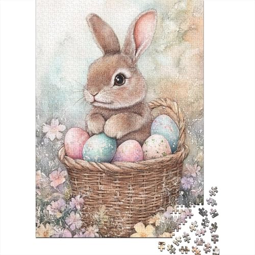 Niedliches Osterhäschen-Puzzle mit 1000 Teilen für Erwachsene, Dekompressionsspielzeug, ungewöhnliches Puzzle für Erwachsene für Jungen oder Mädchen, 1000 Teile (75 x 50 cm) von LMYmoney