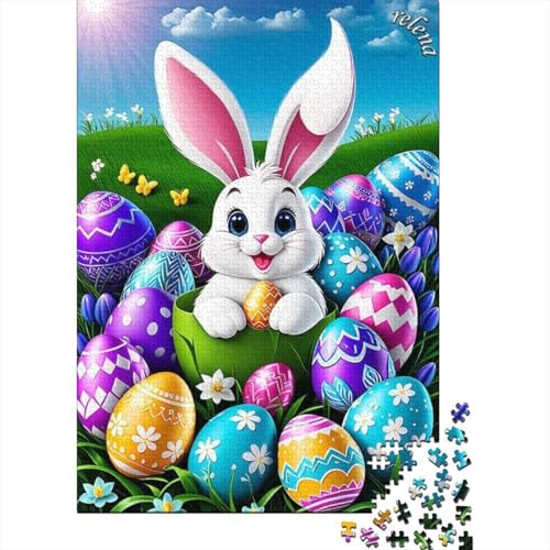 Niedliches Osterhäschen-Puzzle mit christlichem Glauben, interessantes rechteckiges Papierpuzzle zur Stressreduzierung für Jungen oder Mädchen, 70 x 50 cm/1000 Teile von LMYmoney
