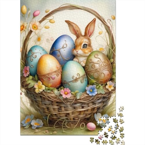 Niedliches Osterhasen-Puzzle für Erwachsene, Heimdekoration, Beste Puzzles für Erwachsene und Kinder, 1000 Teile (75 x 50 cm) von LMYmoney