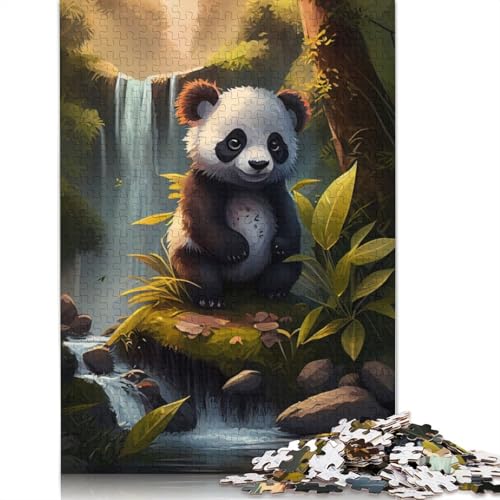 Niedliches Panda-Tier-Cartoon-Puzzle für Erwachsene, 520 Teile, 100 Prozent recycelte Holzplatte, Denkpuzzles für Erwachsene, für Jungen oder Mädchen, 520 Teile (52 x 38 cm) von LMYmoney
