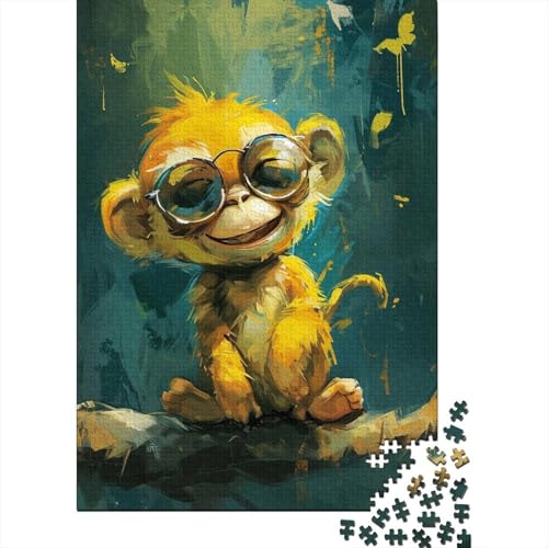 Niedliches Puzzle mit 1000 Teilen, Kleiner gelber AFFE, für Erwachsene und Teenager ab 12 Jahren, 1000 Teile (38 x 26 cm) von LMYmoney