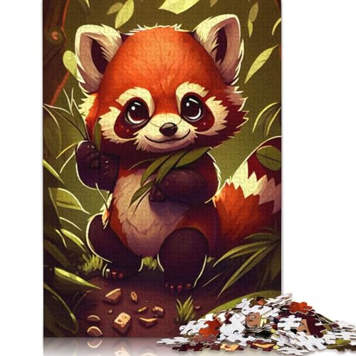 Niedliches Tierpuzzle mit rotem Panda für Erwachsene, Lernspiel, Puzzle-Geschenke für Kinder ab 12 Jahren, 1000 Teile (75 x 50 cm) von LMYmoney
