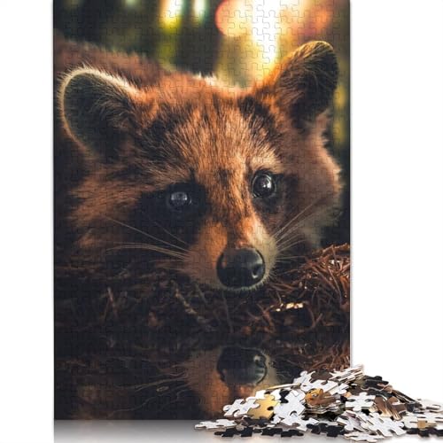 Niedliches Waschbär-Puzzle, herausfordernd und knifflig, 100% recycelter Karton, Puzzle für Erwachsene und Kinder, 1000 Teile (26 x 38 cm) von LMYmoney