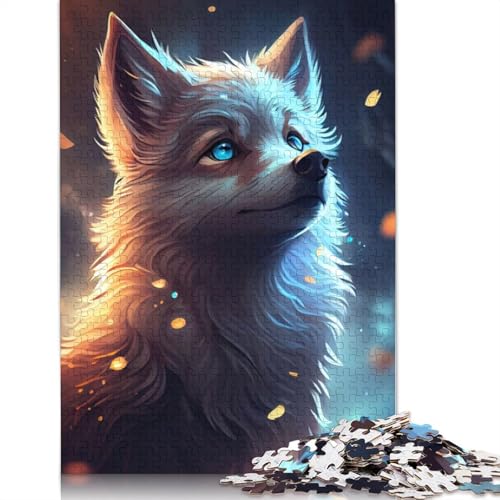 Niedliches Wolf-Tier-Cartoon-Puzzle für Erwachsene, Spielzeug, Lernspiel, schwierige Puzzles für Kinder ab 12 Jahren, 1000 Teile (75 x 50 cm) von LMYmoney