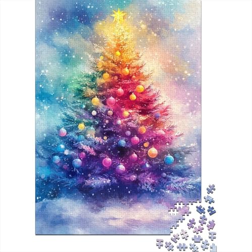 Ölgemälde-Weihnachtsbaum-Puzzle, 1000 Teile, schwieriges Herausforderungspuzzle, Geschenk für Erwachsene und Teenager, 1000 Teile (75 x 50 cm) von LMYmoney