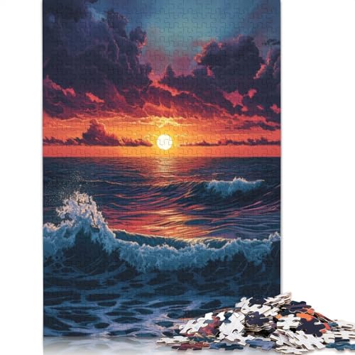 Ocean Sunset Puzzle 1000 Teile Schwer Puzzle Spielzeug Lernspiel Impossible Herausforderungsspielzeug Für Erwachsene Kinder 1000pcs (38x26cm) von LMYmoney