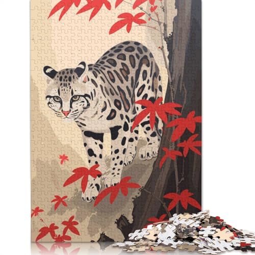Ocelot Japanese Painting Puzzle 1000 Teile Schwer Puzzle Spielzeug Lernspiel Impossible Herausforderung Spielzeug Für Erwachsene Kinder 1000pcs (75x50cm) von LMYmoney