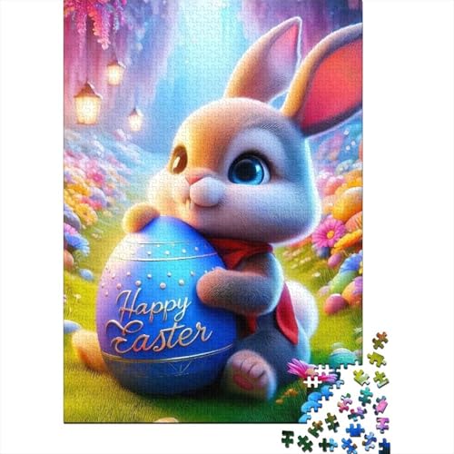 Ostern Niedlicher Hase Devoted Believers Puzzle 100 Prozent Recyclingkarton 100 Prozent Recyclingkarton Puzzle für Frauen Männer 38x26cm/1000Teile von LMYmoney