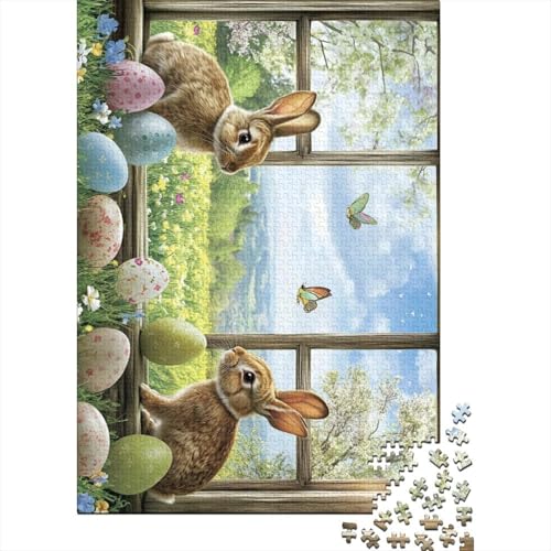 Ostern Niedlicher Hase Devoted Believers Puzzle 100 Prozent Recyclingkarton 100 Prozent Recyclingkarton Puzzle für Frauen Männer 38x26cm/1000Teile von LMYmoney