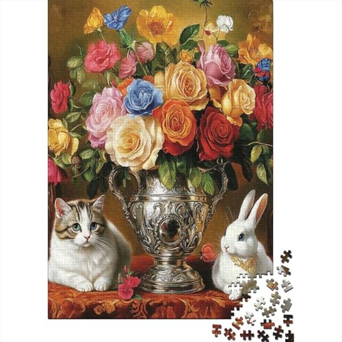 Ostern Niedlicher Hase Devoted Believers Puzzle 100 Prozent Recyclingkarton 100 Prozent Recyclingkarton Puzzle für Frauen Männer 38x26cm/1000Teile von LMYmoney