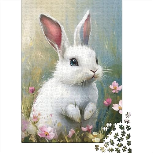 Ostern Niedlicher Hase Devoted Believers Puzzle Schwierig Schwer 100 Prozent Recyclingkarton Puzzle für Jungen oder Mädchen 70x50cm/1000 Teile von LMYmoney