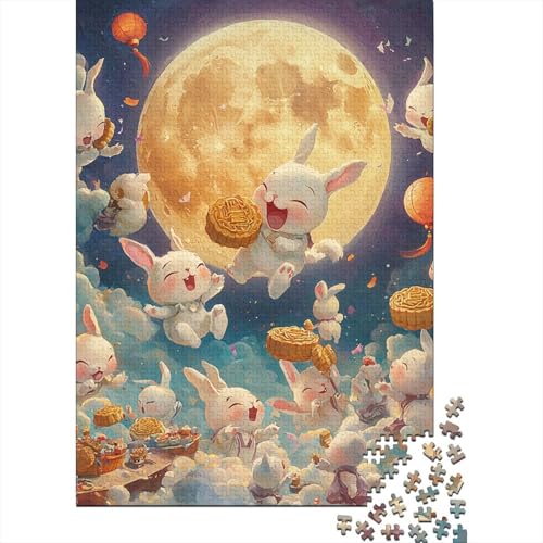 Ostern Niedlicher Hase Katholischer Glaube Puzzle Denksportaufgabe 100% Recyclingkarton Puzzle für Jungen oder Mädchen 70x50cm/1000 Teile von LMYmoney