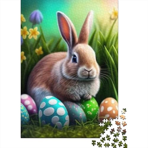 Ostern Süßer Hase Christliche Geschenke Puzzle Denksportaufgabe 100 Prozent Recyclingkarton Puzzle für Jungen oder Mädchen 38x26cm/1000Teile von LMYmoney