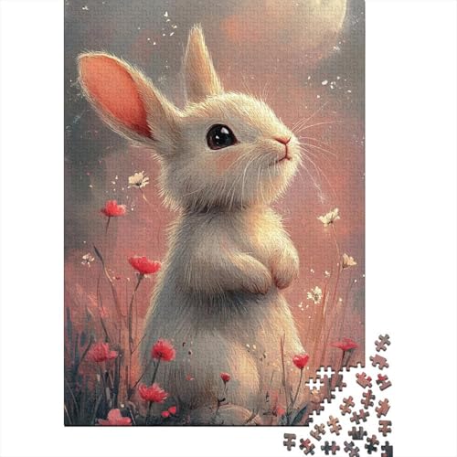 Ostern Süßer Hase Christliche Geschenke Puzzle Denksportaufgabe 100 Prozent Recyclingkarton Puzzle für Jungen oder Mädchen 70x50cm/1000 Teile von LMYmoney