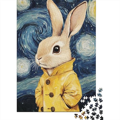 Ostern Süßer Hase Christliche Geschenke Puzzle Denksportaufgabe 100 Prozent Recyclingkarton Puzzle für Jungen oder Mädchen 70x50cm/1000 Teile von LMYmoney