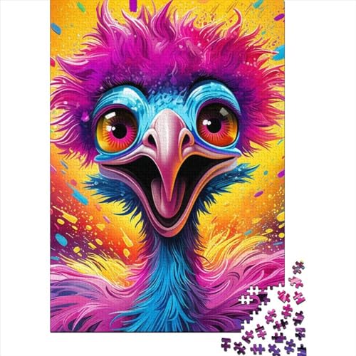 Ostrich Puzzle 1000 Teile Schwer Puzzle Spielzeug Pädagogisches Spiel Impossible Herausforderungsspielzeug Für Erwachsene Und Kinder Ab 12 Jahren 1000pcs (38x26cm) von LMYmoney