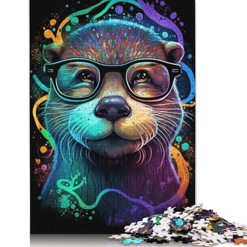 Otter Wear Glasses Puzzle, herausfordernd und knifflig, Premium-Karton-Puzzle für Erwachsene und Teenager, 1000 Teile (75 x 50 cm) von LMYmoney