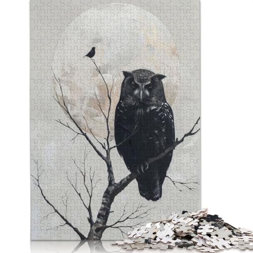 Owl and Bird on Branch Puzzle 1000 Teile Schwer Puzzle Spielzeug Lernspiel Impossible Herausforderungsspielzeug Für Erwachsene Und Kinder in Bewährter 1000pcs (75x50cm) von LMYmoney