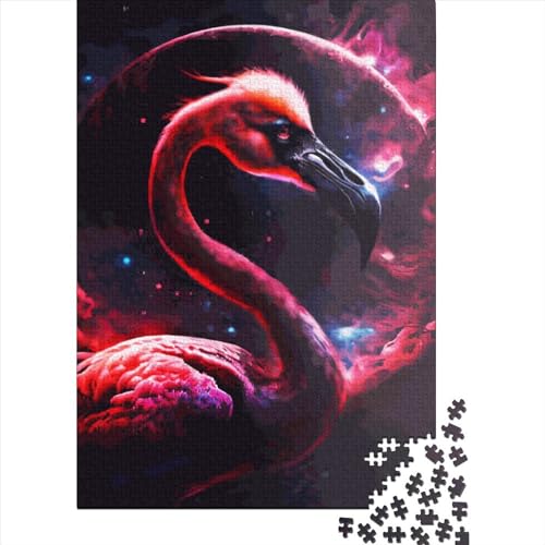 Paint Flamingos Puzzle 1000 Teile Schwer Puzzle Spielzeug Lernspiel Impossible Herausforderungsspielzeug Für Erwachsene Kinder 1000pcs (38x26cm) von LMYmoney