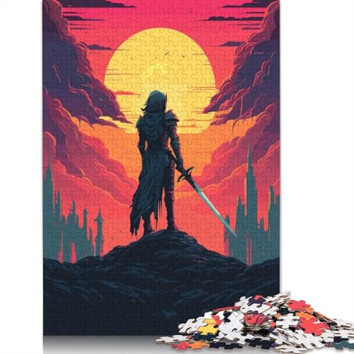 Paladin Warrior Pixel Art Puzzles 1000 Teile Schwer Puzzle Spielzeug Lernspiel Impossible Herausforderung Spielzeug Für Erwachsene Und Kinder Ab 14 Jahren 1000pcs (38x26cm) von LMYmoney