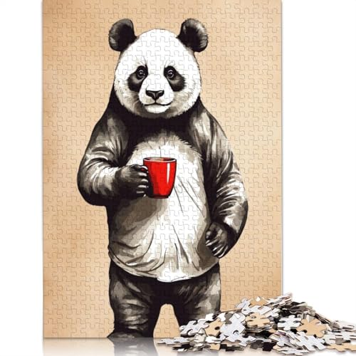Panda-Tiere, Kaffee-Puzzle, Spielzeug, Lernspiel, Premium-Karton-Puzzle für Erwachsene und Kinder, 1000 Teile (75 x 50 cm) von LMYmoney