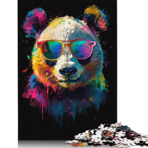 Panda mit Sonnenbrille, Puzzle für Erwachsene und Jugendliche, 1000 Teile, Holzpuzzle für Erwachsene, Puzzle für Jugendliche ab 12 Jahren, (75 x 50 cm) von LMYmoney