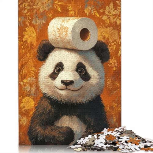 Panda mit Toilettenpapier-Puzzle für Erwachsene, kreative Spiele, Puzzle-Geschenk für Jungen oder Mädchen, 1000 Teile (75 x 50 cm) von LMYmoney
