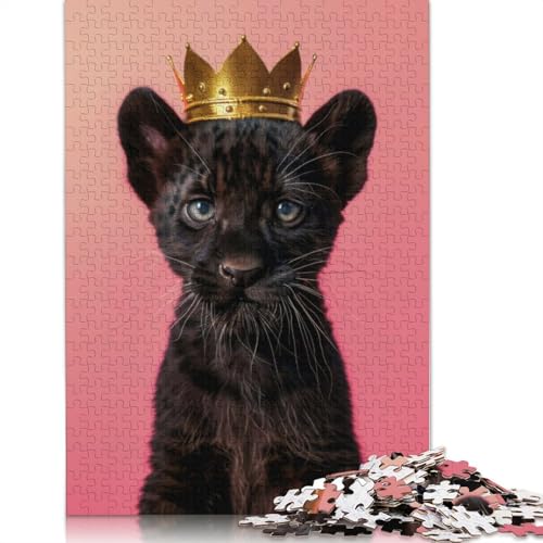 Panther Pastel Crown Puzzle, rechteckig, Pappe, Papier, rechteckig, Puzzle für Erwachsene und Kinder, 1000 Teile (75 x 50 cm) von LMYmoney