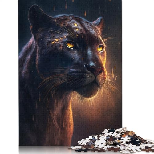 Panther Rain Puzzles 1000 Teile Schwer Puzzle Spielzeug Pädagogisches Spiel Impossible Herausforderungsspielzeug Für Erwachsene Kinder 1000pcs (38x26cm) von LMYmoney