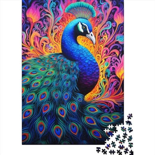 Peacock Puzzles 1000 Teile Schwer Puzzle Spielzeug Lernspiel Impossible Herausforderungsspielzeug Für Erwachsene Und Kinder Ab 12 Jahren 1000pcs (38x26cm) von LMYmoney