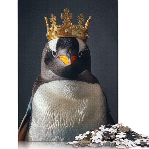 Penguin King Puzzle 1000-teilige Schwer Puzzle Spielzeug Lernspiel Impossible Herausforderungsspielzeug Für Erwachsene Und Kinder Ab 14 Jahren 1000pcs (38x26cm) von LMYmoney
