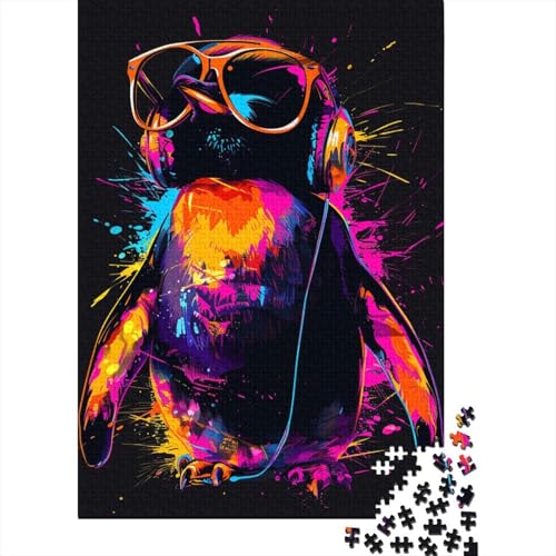 Pinguin mit Kopfhörern, Puzzle, 1000 Teile, für Erwachsene und Jugendliche ab 12 Jahren, 1000 Teile (38 x 26 cm) von LMYmoney