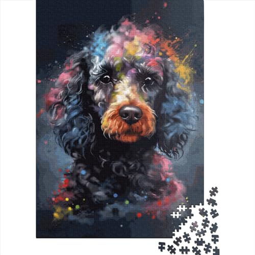 Poodle Painting Puzzles 1000 Teile Schwer Puzzle Spielzeug Lernspiel Impossible Herausforderung Spielzeug Für Erwachsene Und Kinder in Bewährter 1000pcs (75x50cm) von LMYmoney