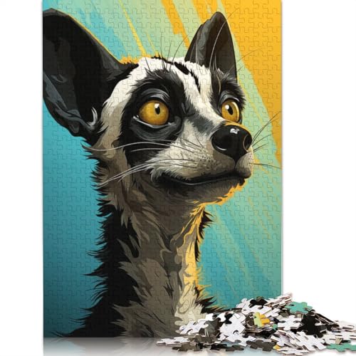 Popart Lemur Puzzles 1000 Teile Schwer Puzzle Spielzeug Pädagogisches Spiel Impossible Herausforderung Spielzeug Für Erwachsene Kinder 1000pcs (38x26cm) von LMYmoney