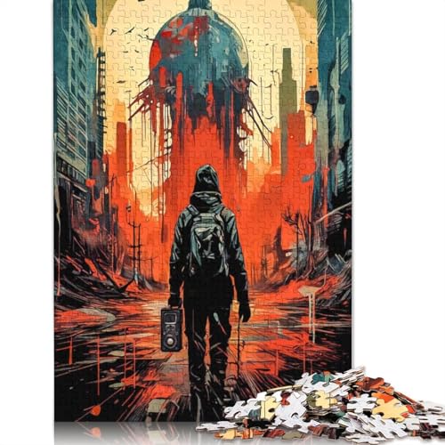 Postapokalyptisches Stadtbild-Puzzle, Denksportaufgabe, Premium-Karton-Puzzle für Kinder und Erwachsene ab 12 Jahren, 1000 Teile (26 x 38 cm) von LMYmoney