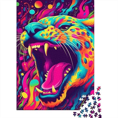 Psychedelic Panther Puzzle DIY Spiel Papier Rechteckiges Puzzle für Jungen oder Mädchen Geburtstagsgeschenk 1000 Teile (38x26cm) von LMYmoney