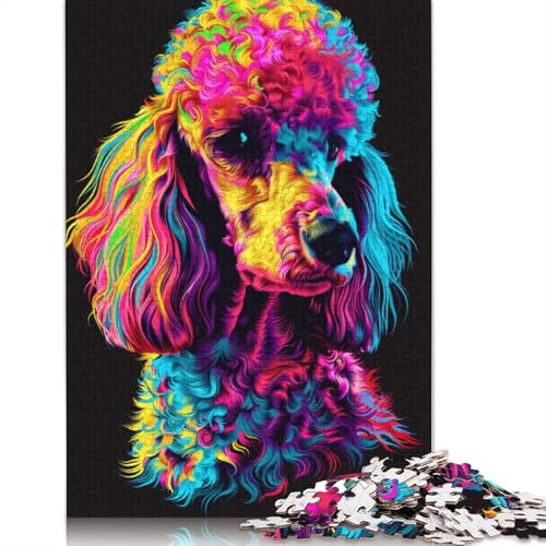 Pudel DJ Neon Puzzles 1000 Teile Holzpuzzles für Erwachsene und Teenager Familienspiel 1000 Stück (75x50cm) von LMYmoney