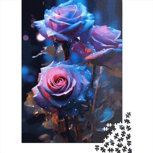 Purple Rose Puzzle 1000 Teile Schwer Puzzle Spielzeug Lernspiel Impossible Herausforderungsspielzeug Für Erwachsene Kinder 1000pcs (75x50cm) von LMYmoney