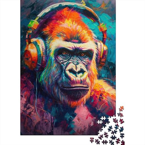 Puzzle „AFFE mit Kopfhörern“, 1000 Teile, für Erwachsene und Jugendliche ab 12 Jahren, 1000 Teile (38 x 26 cm) von LMYmoney