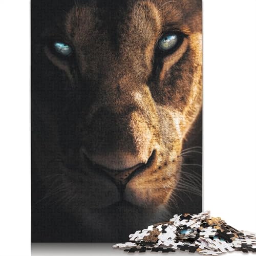 Puzzle „Augen des Löwen“, 100% recycelter Karton, 100% recycelter Karton, Puzzle für Jungen oder Mädchen, 1000 Teile (75 x 50 cm) von LMYmoney