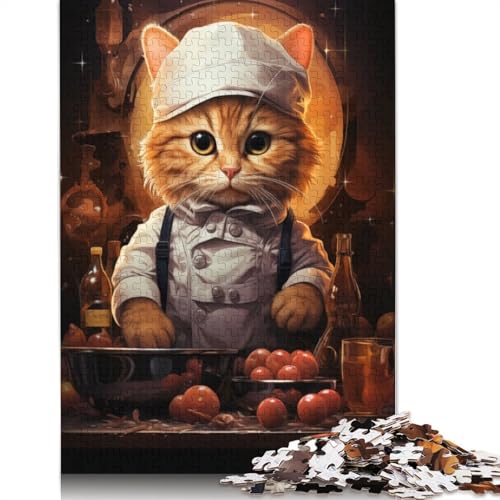 Puzzle „Chefkoch-Katze“, rechteckig, aus Pappe, Beste Puzzles für Kinder ab 12 Jahren, 1000 Teile (75 x 50 cm) von LMYmoney