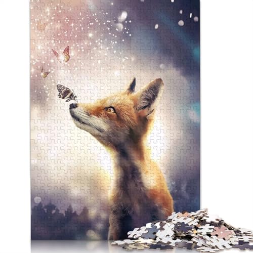 Puzzle „Der Fuchs und die Schmetterlinge“, umweltfreundliche Materialien, 100% recycelte Pappe, Puzzle für Erwachsene und Kinder, 1000 Teile (75 x 50 cm) von LMYmoney