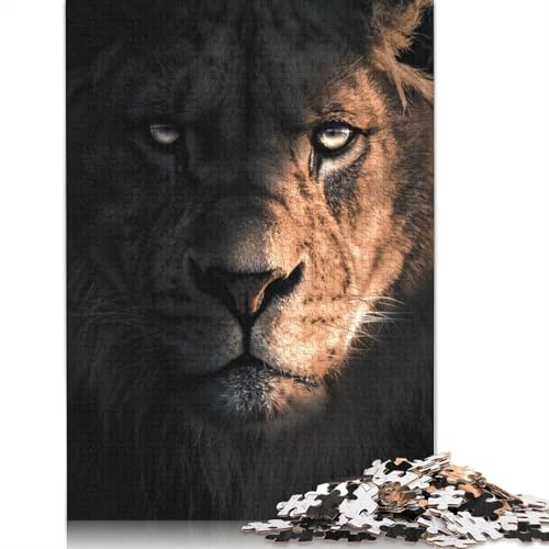 Puzzle „Der Löwe im Dunkeln“, kreative Spiele, 100% recycelte Pappe, Puzzle für Erwachsene, 1000 Teile (26 x 38 cm) von LMYmoney