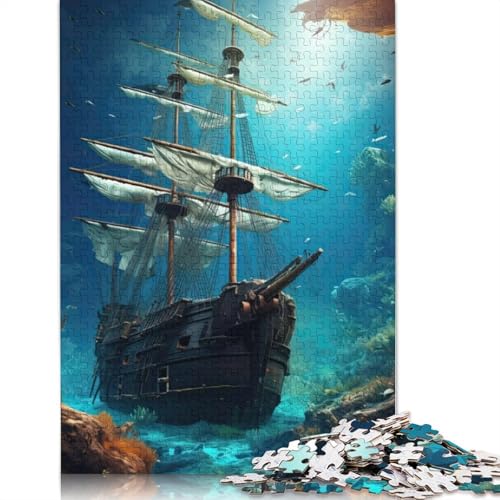 Puzzle „Versunkenes Piratenschiff“, 100% Recyclingkarton, 100% Recyclingkarton, Puzzle als Geschenk für Jungen oder Mädchen, 1000 Teile (26 x 38 cm) von LMYmoney