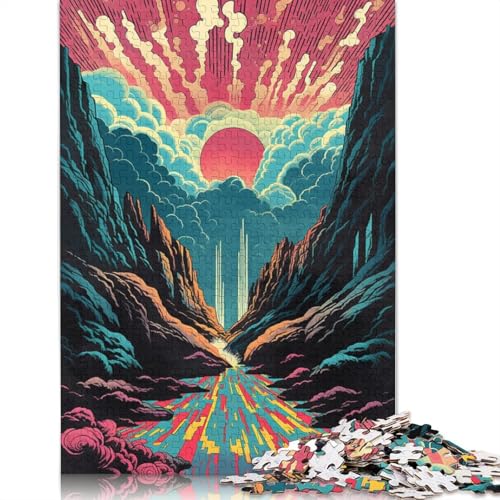 Puzzle „Verträumte, schöne Berge“, 100% recycelter Karton, 100% recycelter Karton, Puzzle für Jungen oder Mädchen, 1000 Teile (75 x 50 cm) von LMYmoney