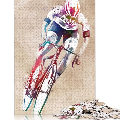 Puzzle 1000 Teile, Radsport, Sport, Kunst, Puzzle für Erwachsene, Schwierigkeitsgrad: Puzzle, Lernspielzeug, Spiele, Familiendekoration (38 x 26 cm) von LMYmoney